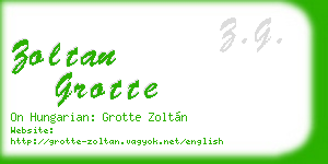 zoltan grotte business card